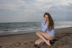 Sitting on the sand